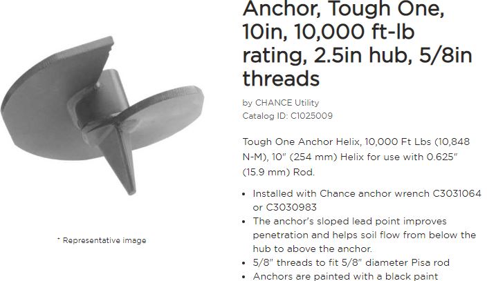 Anchor 10in Helix 10k 5/8